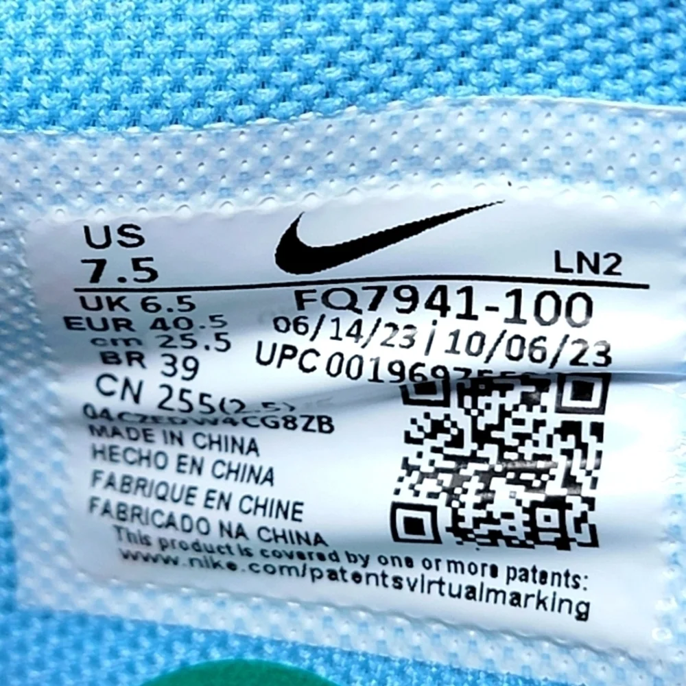 Nike Force Trout 9 Pro Cleats White/Barely Volt/Blue FQ7941-100 Men Size 7.5 New